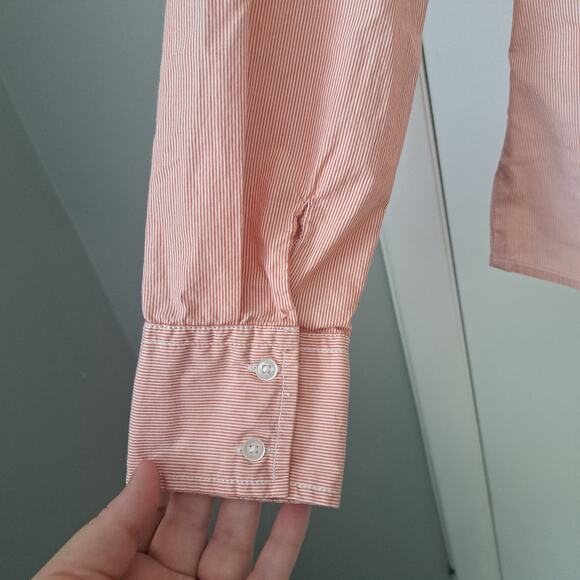 Cutter&Buck Miami Dolphins Long Sleeve Button Up Women's Shirt Orange White NFL - Picture 4 of 8